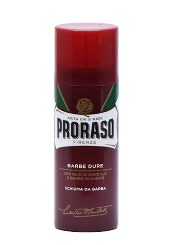 Proraso Red, SHAVING FOAM with Sandalwood and Shea Butter TRAVEL SIZE 50ML