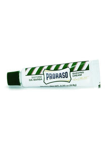 Proraso Green 10ml travel shaving cream with eucalyptus oil and menthol