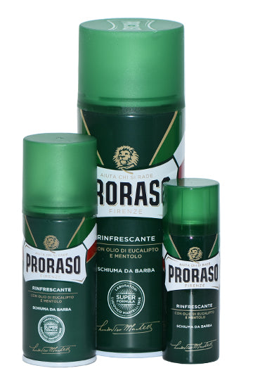 Proraso Green, SHAVING FOAM with Eucalyptus oil and Menthol  400ml, 100ml, 50ml