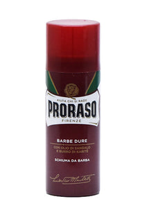 Proraso Red, SHAVING FOAM with Sandalwood and Shea Butter TRAVEL SIZE 50ML