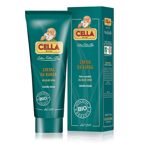 CELLA, Shaving Cream in a Tube With Aloe Vera and Oliver Oil, 150 ML