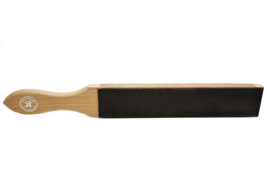 JB Tatam green and black treated paddle strop showing black side