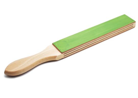 JB Tatam green and untreated paddle strop showing green side