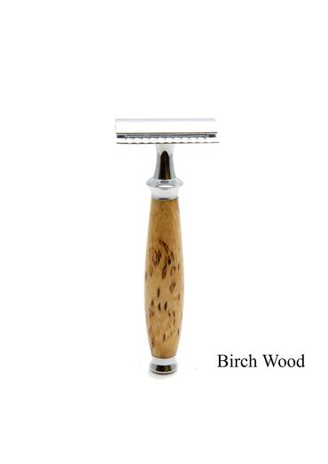 Muhle Purist double edge safety razor with birch wood handle