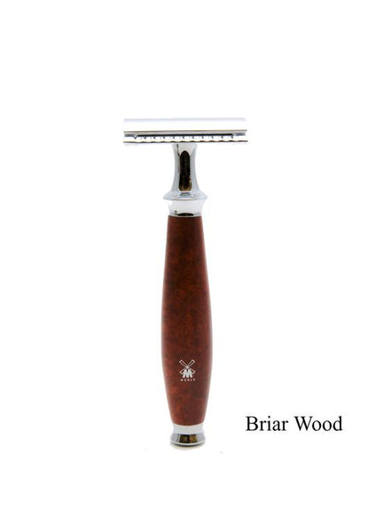 Muhle Purist double edge safety razor with briar wood handle