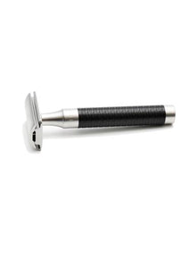 Muhle Rocca double edge safety razor with stainless steel black handle