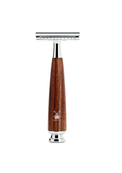 Muhle Rytmo double edge safety razor with closed comb and ash wood handle