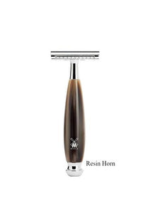 Muhle Vivo double edge safety razor with closed comb and horn resin handle