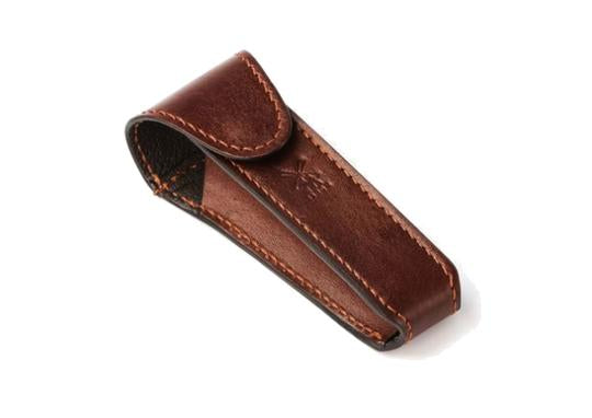 Muhle safety razor travel pouch in brown leather
