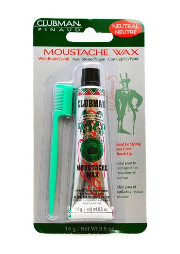Pinaud Clubman neutral moustache wax with comb