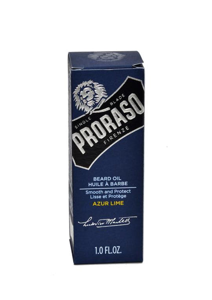 Proraso azur lime scented beard oil box