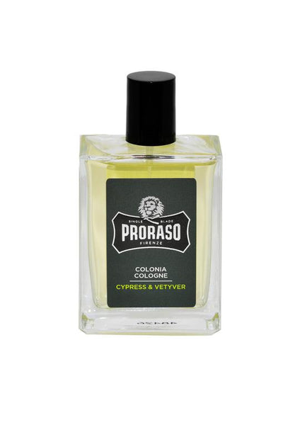Proraso cypress and vetiver scented cologne bottle