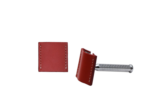 Leather safety razor blade guard