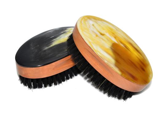 St James Shaving Emporium 11cm horn backed hair brushes