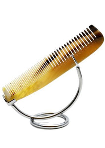 St James Shaving Emporium 140mm light horn comb on a stand