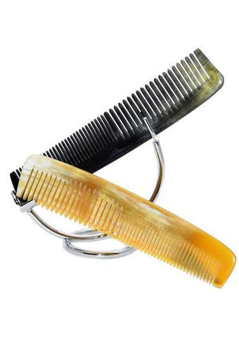 St James Shaving Emporium 160mm horn combs on a stand