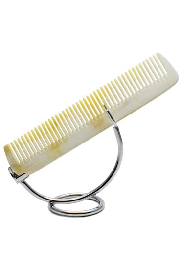 St James Shaving Emporium 170mm light horn comb on a stand