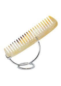 St James Shaving Emporium 175mm light horn comb on a stand