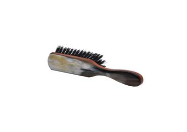 St James Shaving Emporium horn backed beard brush with natural bristles with horn back showing