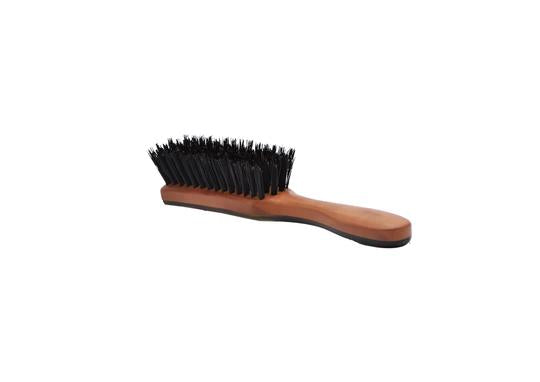 St James Shaving Emporium horn backed beard brush with natural bristles with horn bristles showing