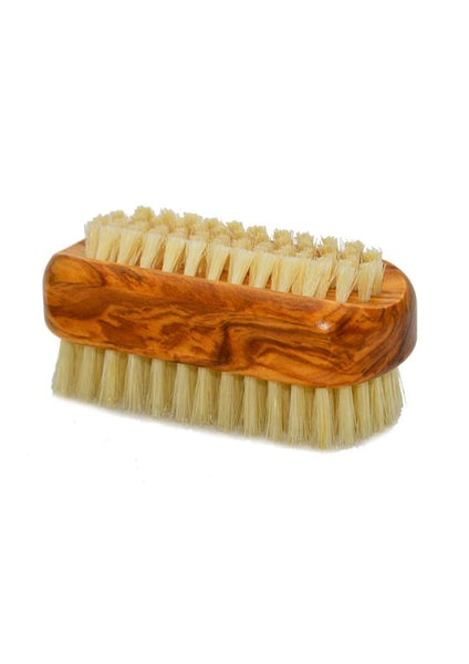 St James Shaving Emporium natural bristle nail brush with waxed olive wood