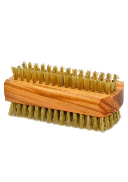 St James Shaving Emporium natural bristle nail brush with waxed olive wood