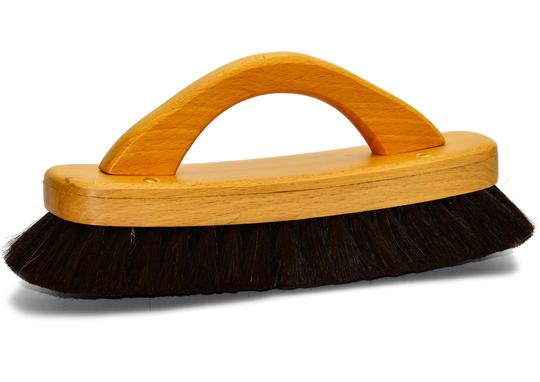 St James Shaving Emporium shoe buffing brush with handle and black bristles