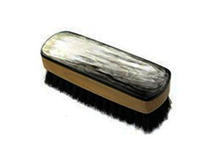 St James Shaving Emporium horn backed shoe polishing brush with dark bristles 120mm