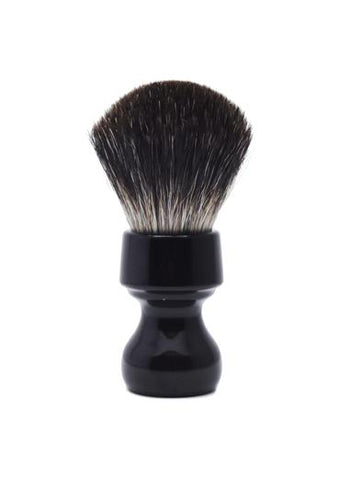 Zenith 506 shaving brush with black badger bristles and black resin handle