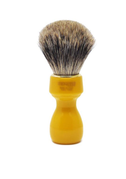 Zenith 507 shaving brush with best badger bristles and butterscotch resin handle