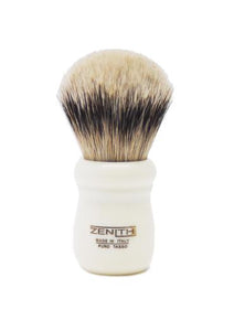 Zenith 505 shaving brushes with silvertip badger bristles and ivory resin handle