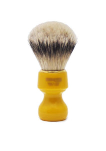 Zenith 506 shaving brushes with silvertip badger bristles and butterscotch resin handle