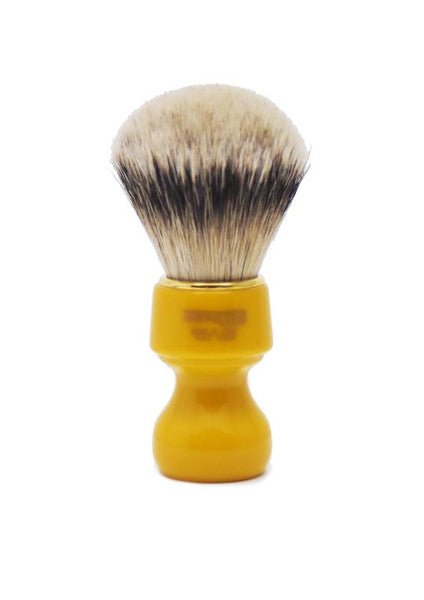 Zenith 506 shaving brushes with silvertip badger bristles and butterscotch resin handle