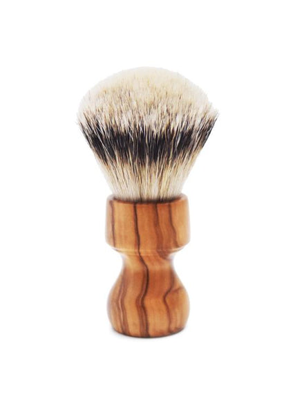 Zenith 506 shaving brushes with silvertip badger bristles and olive wood handle